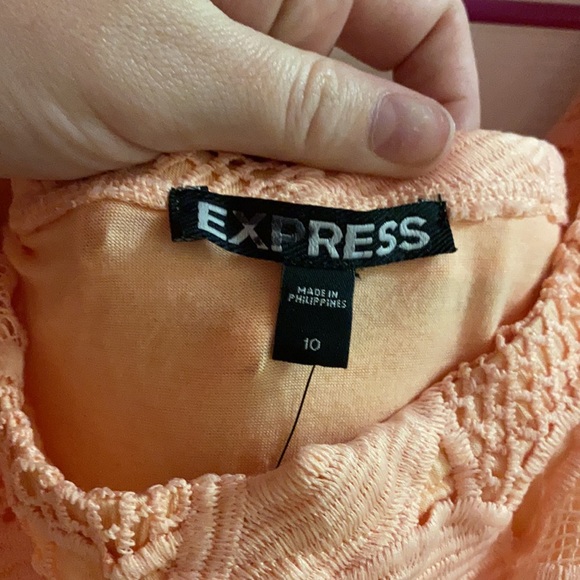 Pink crochet overlay romper - Picture 4 of 4